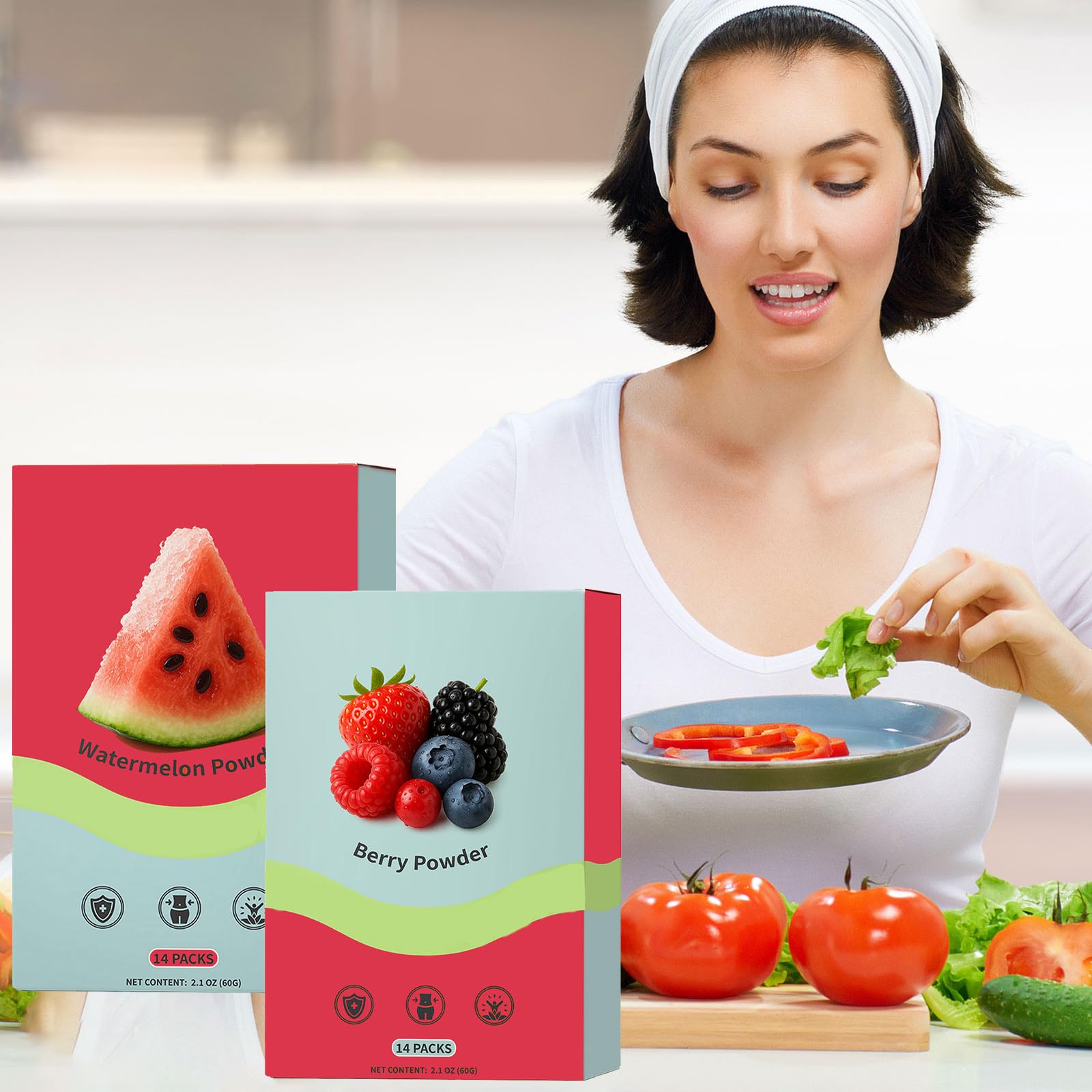 Eco-friendly packaging of Watermelon & Berry Powder