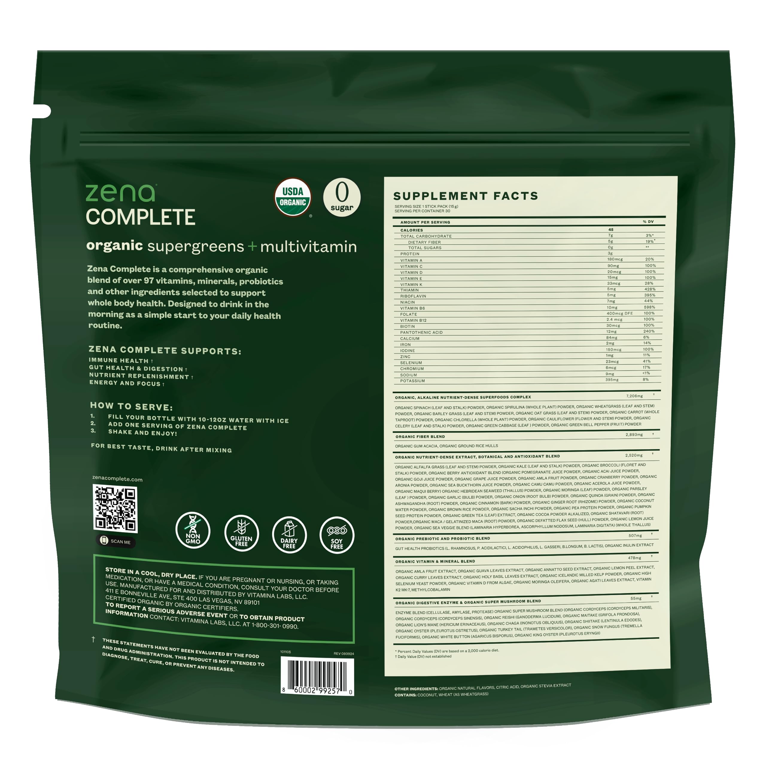 Watermelon Citrus flavored powder for Zena Super Greens