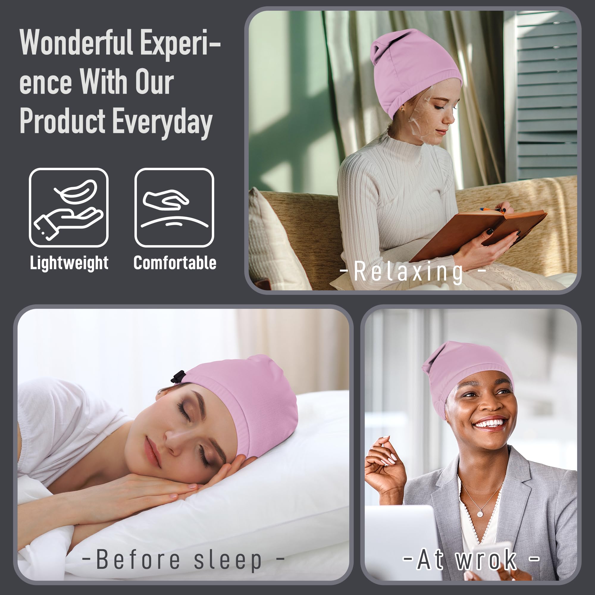 Waterproof hair cap keeping sheets and pillows clean