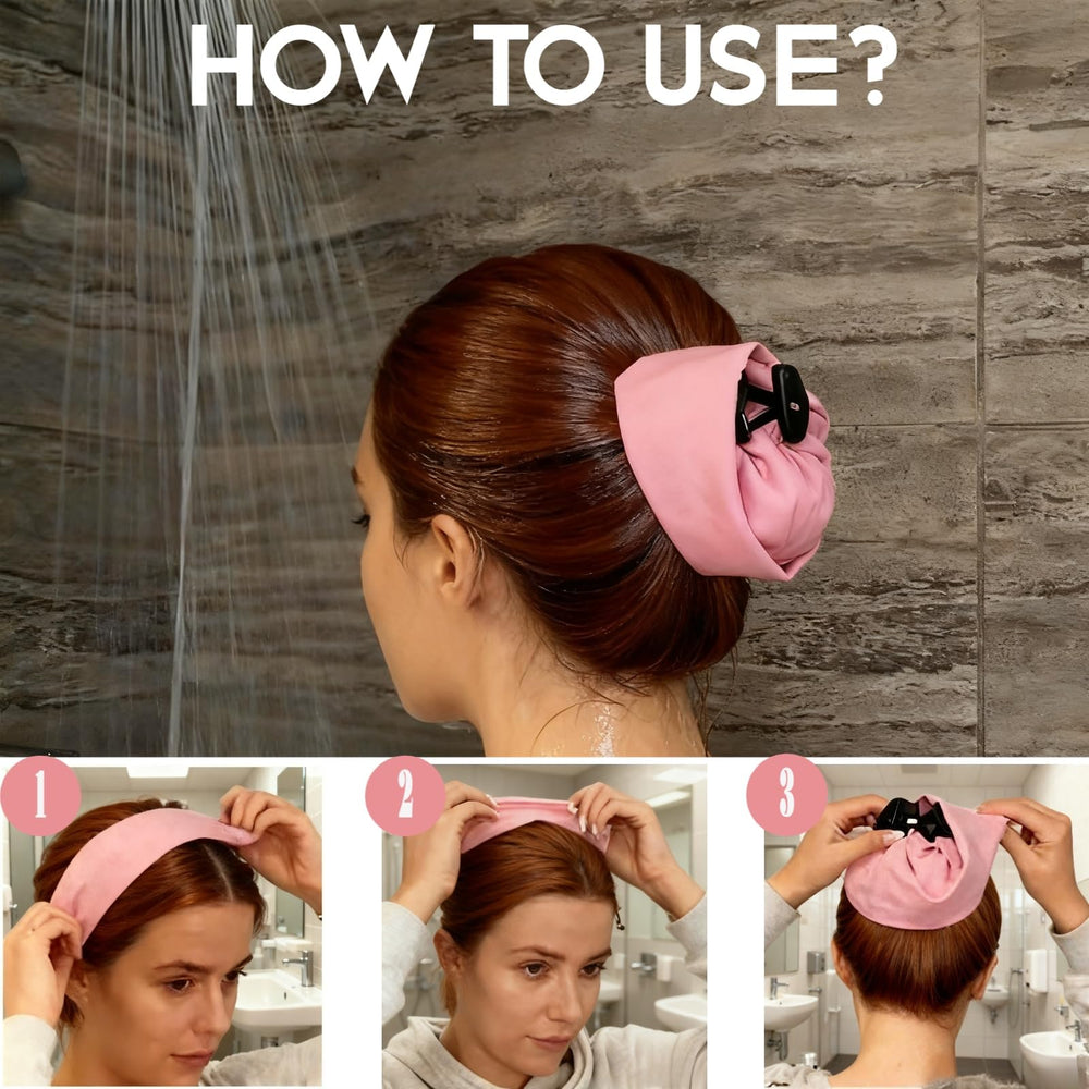 Five color options for Waterproof Hair Sleeve displayed: Black, Pink, Yellow, Lilac, Lake Blue.