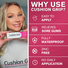 Waterproof, zinc-free denture adhesive tube