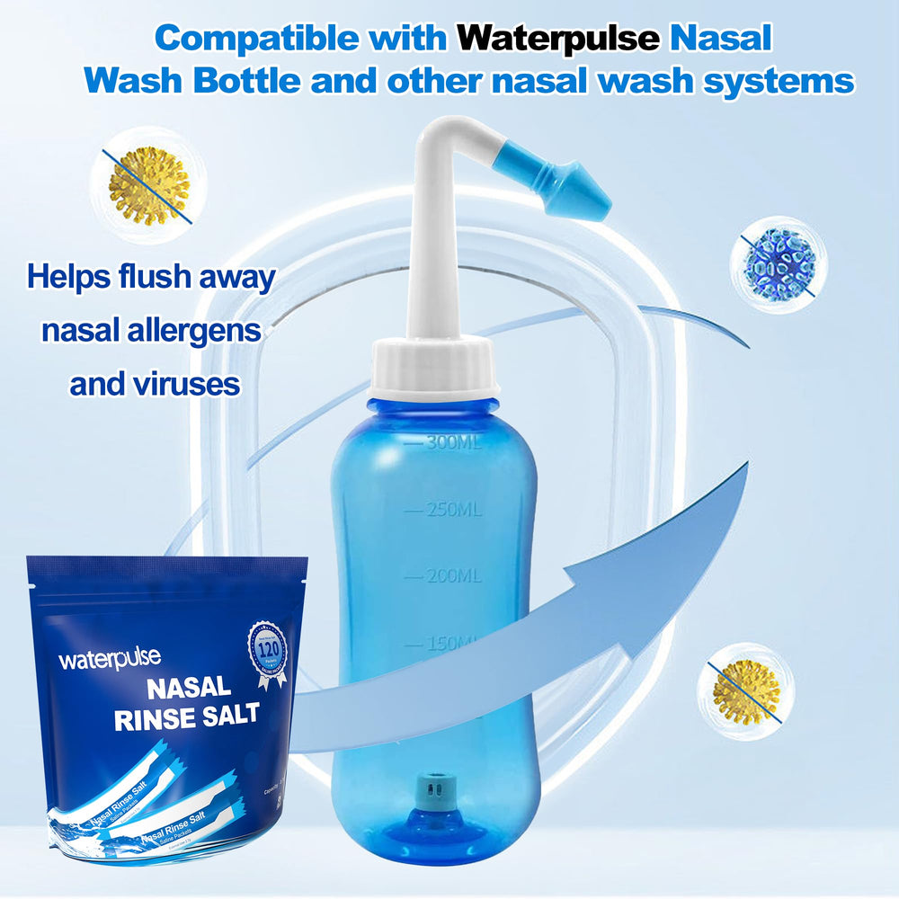 Waterpulse easy to use instructions for mixing saline solution at body temperature.