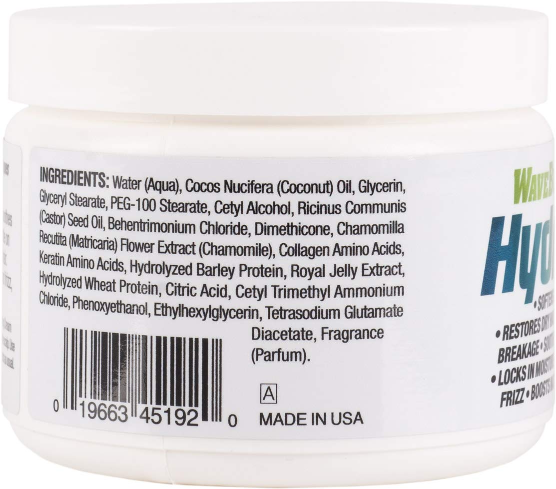Closeup of Wavebuilder Hydrochill Calming Cream texture, providing deep moisture for thick, coarse hair.