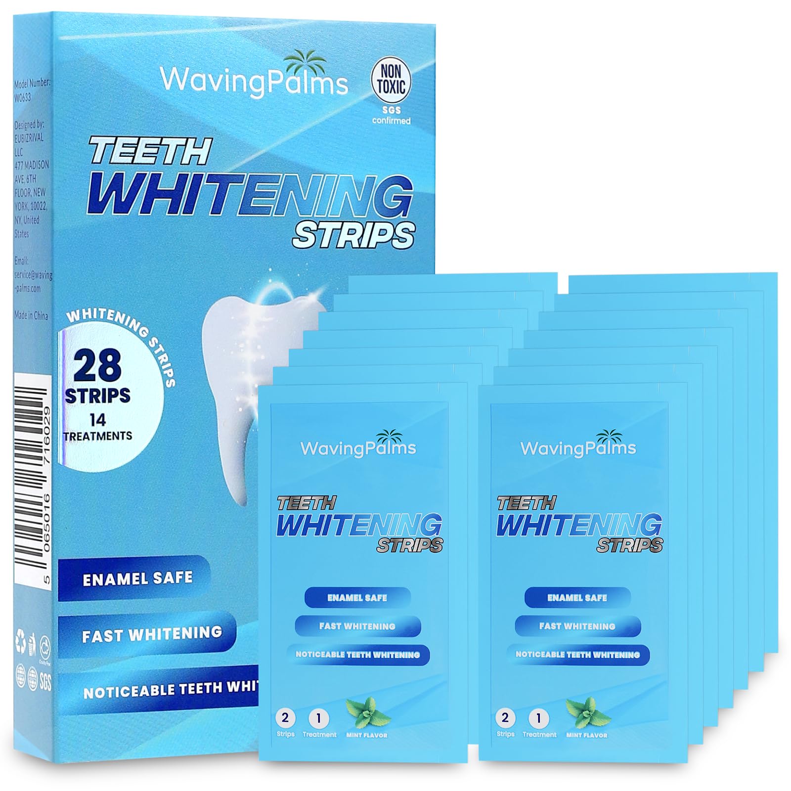 Waving Palms Teeth Whitening Strips kit with 28 strips