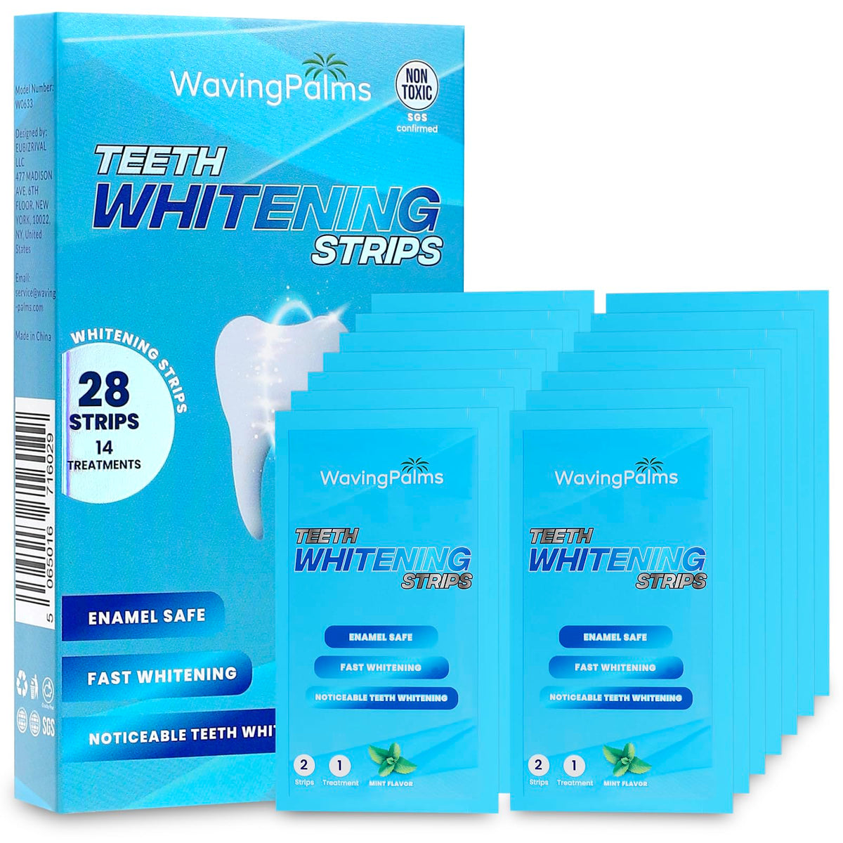 Waving Palms Teeth Whitening Strips kit with 28 strips