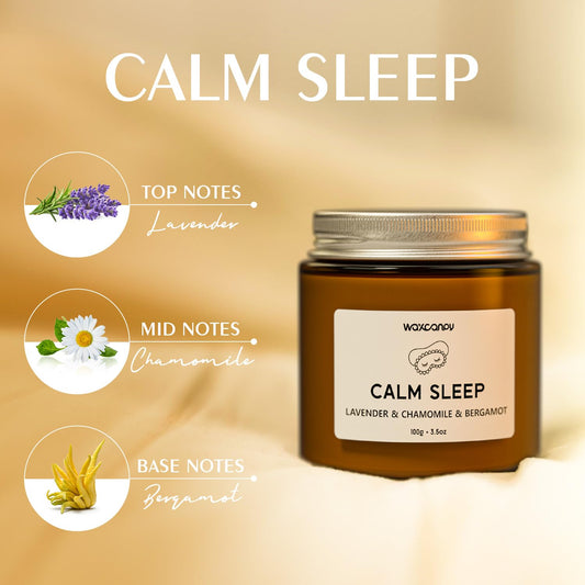 Calm Sleep candle with white label