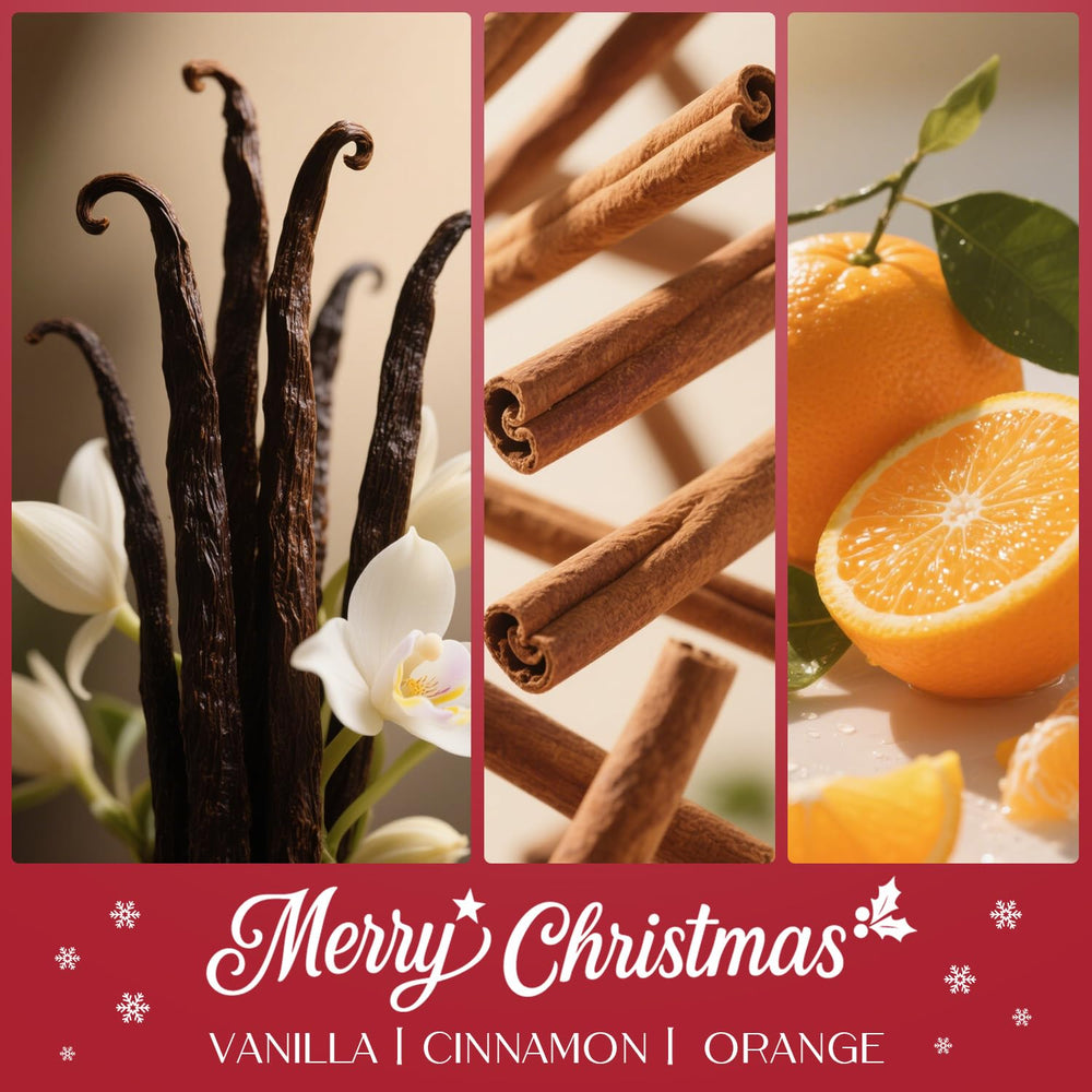 Gift box and candles in decorative holiday packaging