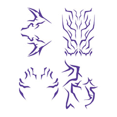Waxkure anime purple tattoo design 1 for cosplay and quick, non-permanent body art.