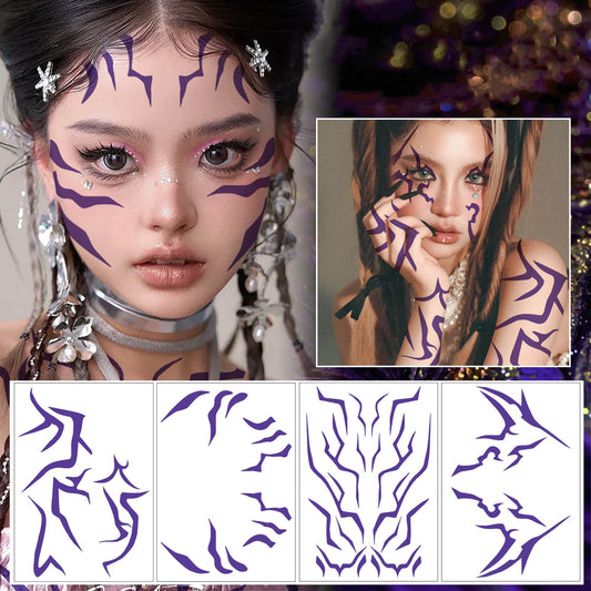 Waxkure anime purple tattoo design 2 ideal for dance performances with bold purple accents.