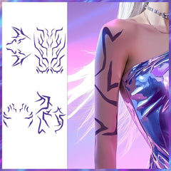 Waxkure anime purple tattoo design 3 perfect for Halloween costumes and easy removal later.