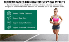 Nutrition facts label for Way 4 Organic Neem Tulsi tablets