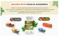 Papaya leaf extract capsules for digestion support