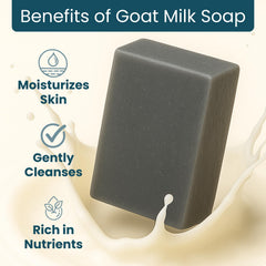 Way Natural goat milk soap bar in hand for easy moisturizing