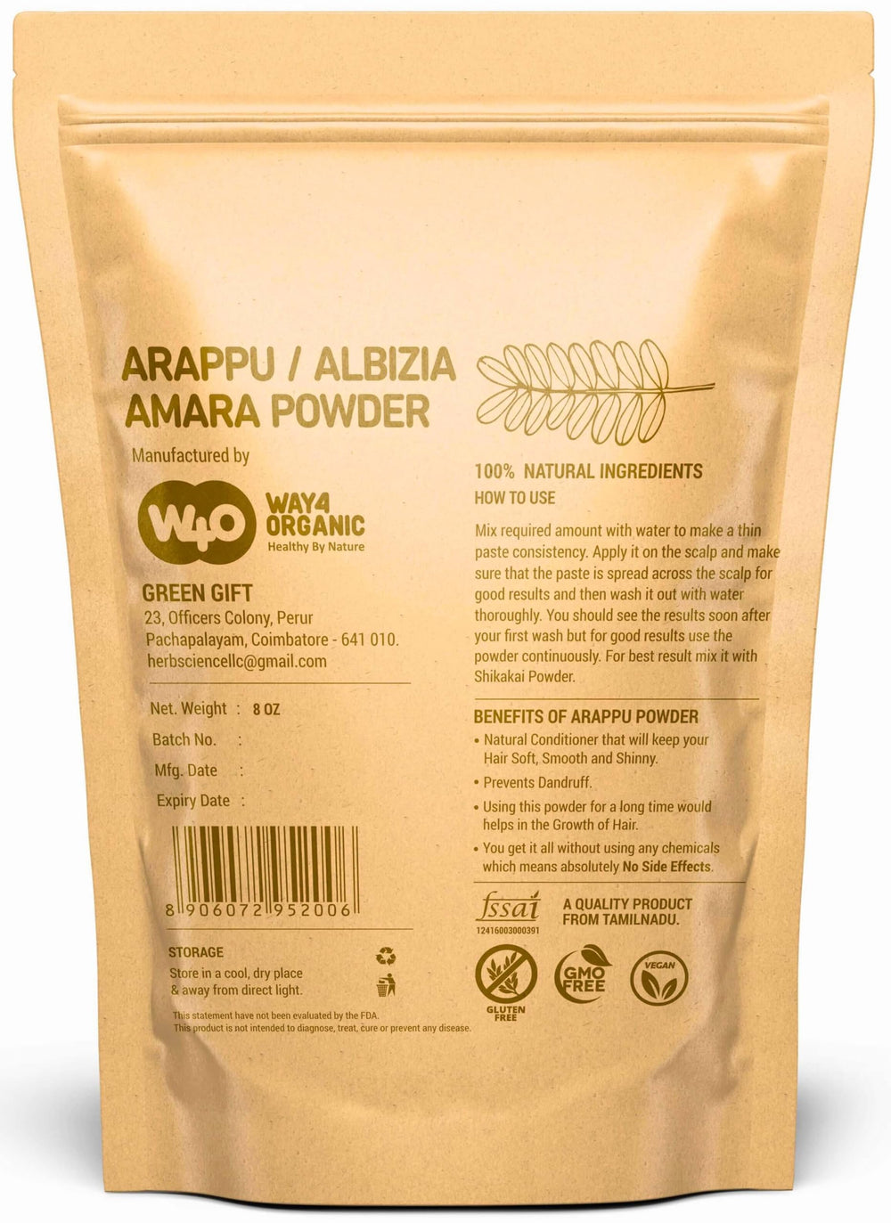 Arappu powder texture close-up shows natural herbal formula for healthy hair