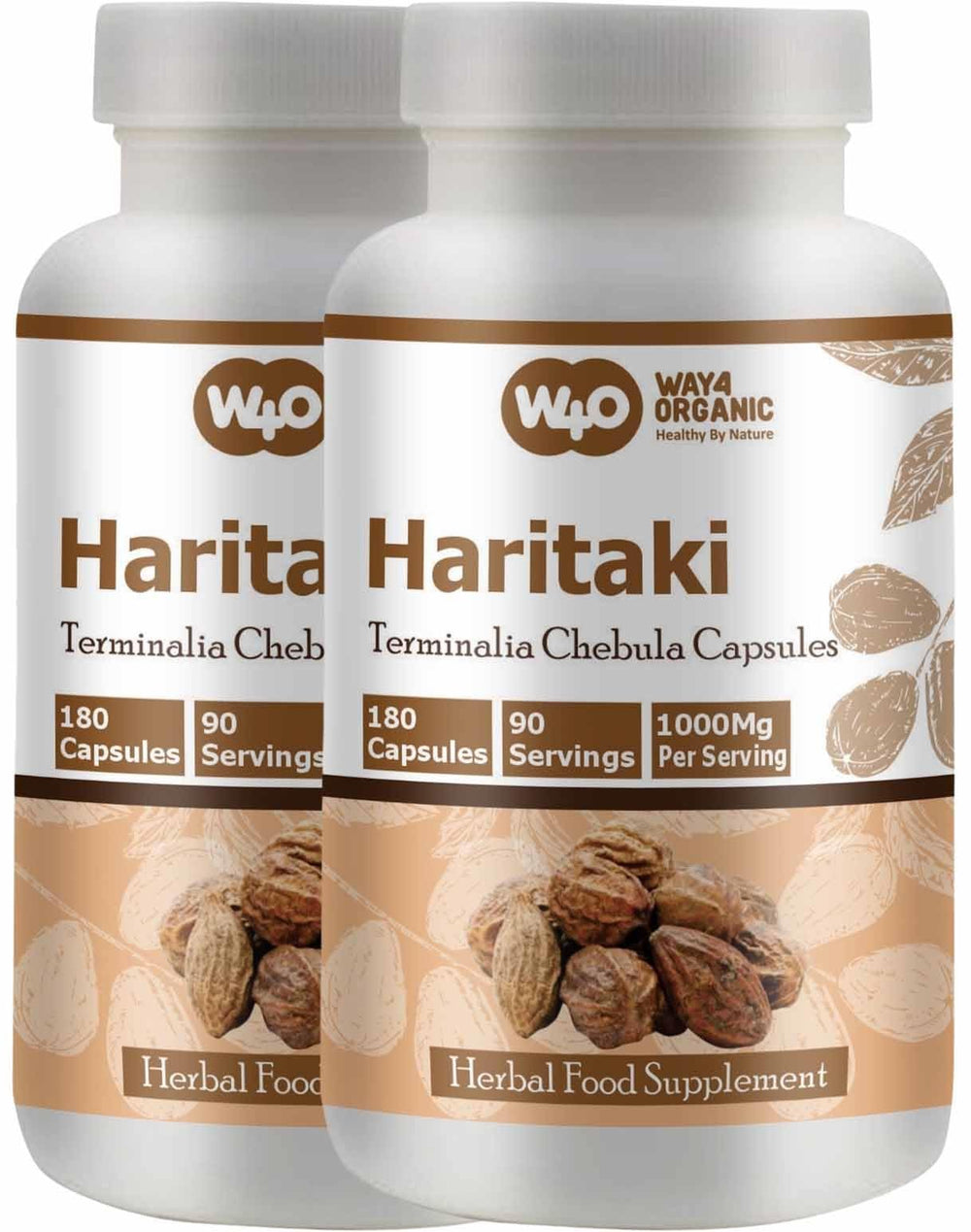 Way 4 Organic Haritaki Capsules pack of 2 – 180 capsules