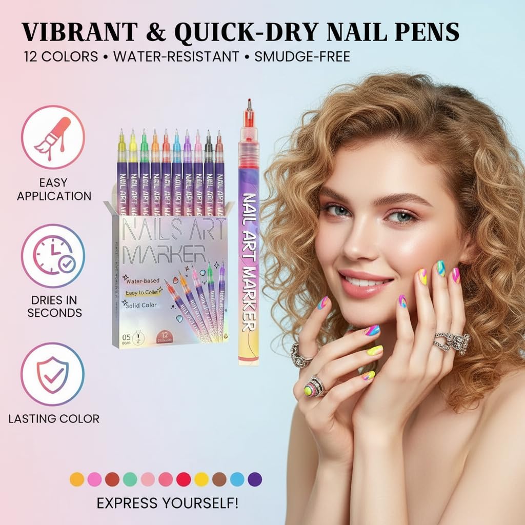 Wcatea color swatches showing 12 vibrant shades for nail designs.