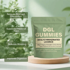 Close-up of WDVNEX DGL Gummies label showing 400 mg DGL extract