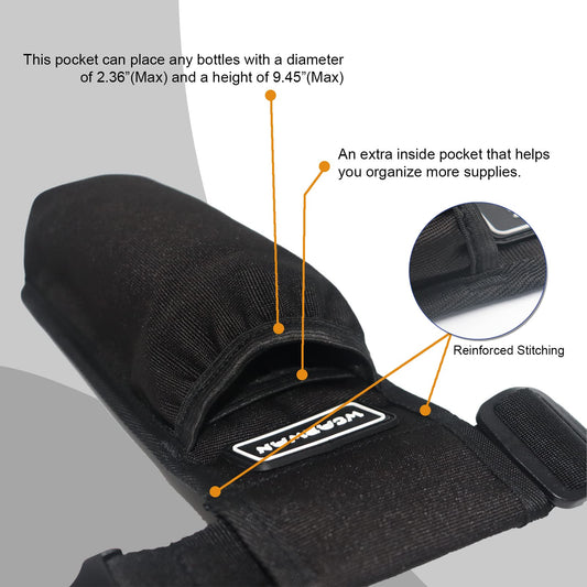Back view showing interior pocket and belt of WEARWAN holster (1B-Black)