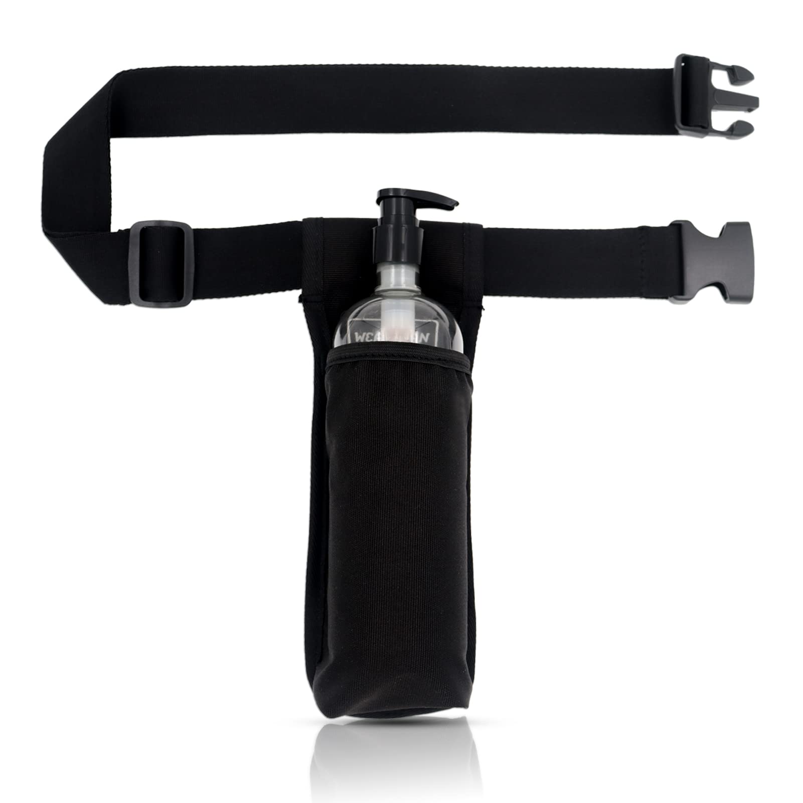 Front view of WEARWAN Massage Oil Holster in black (1B)