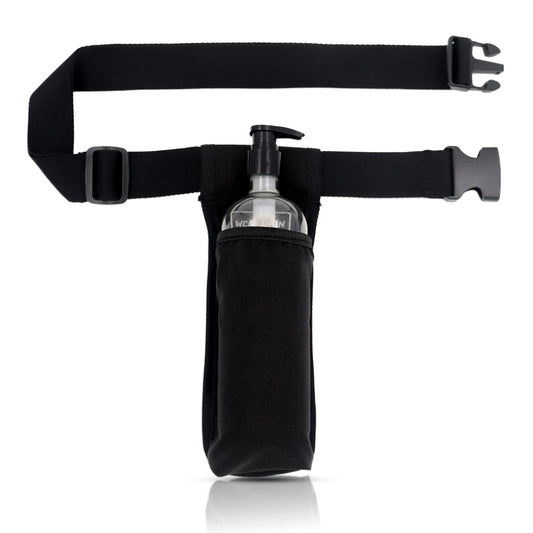 Front view of WEARWAN Massage Oil Holster in black (1B)
