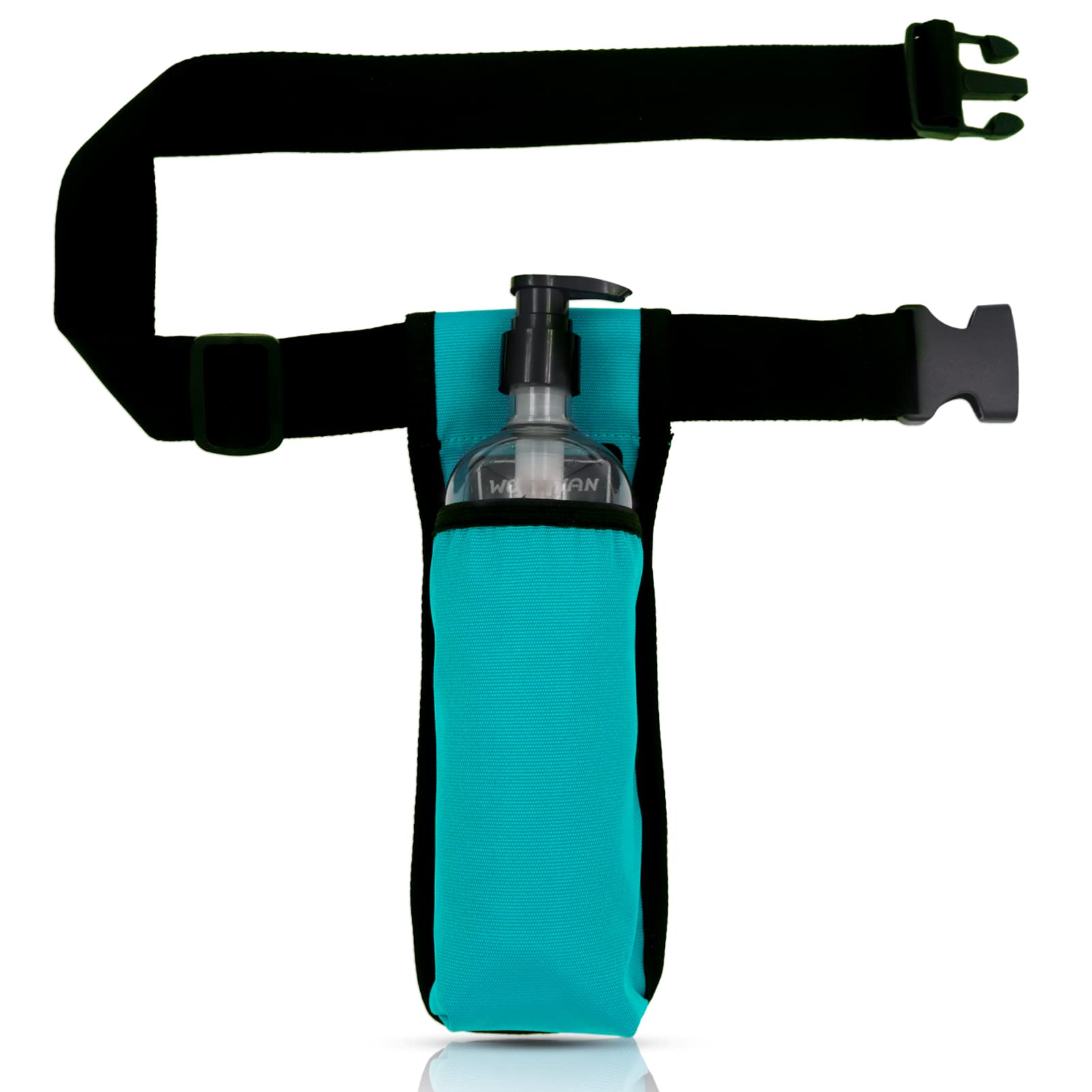 Front view of WEARWAN massage oil holster in 1B-Cyan bag only