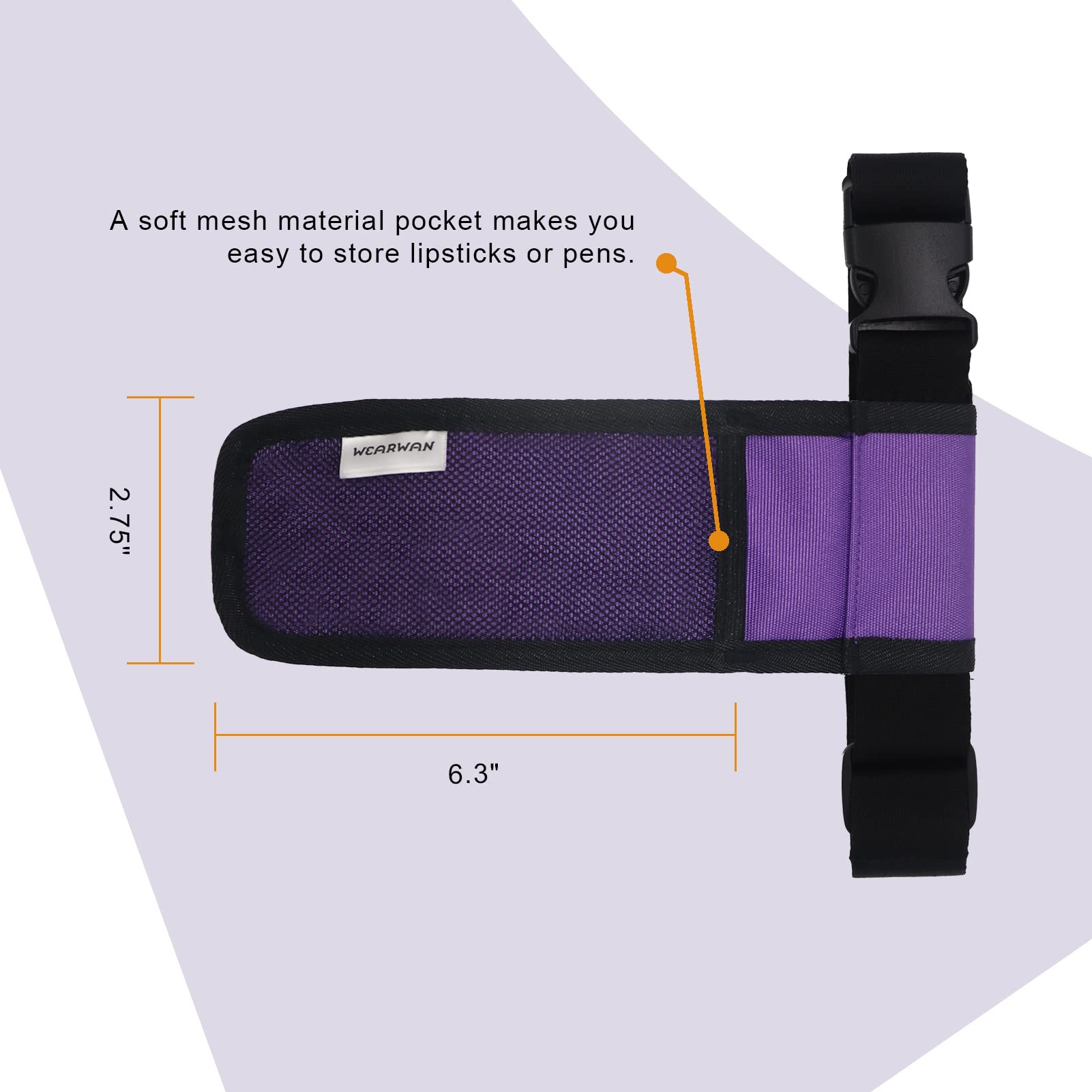 Inside pocket and back mesh pocket for organizing supplies