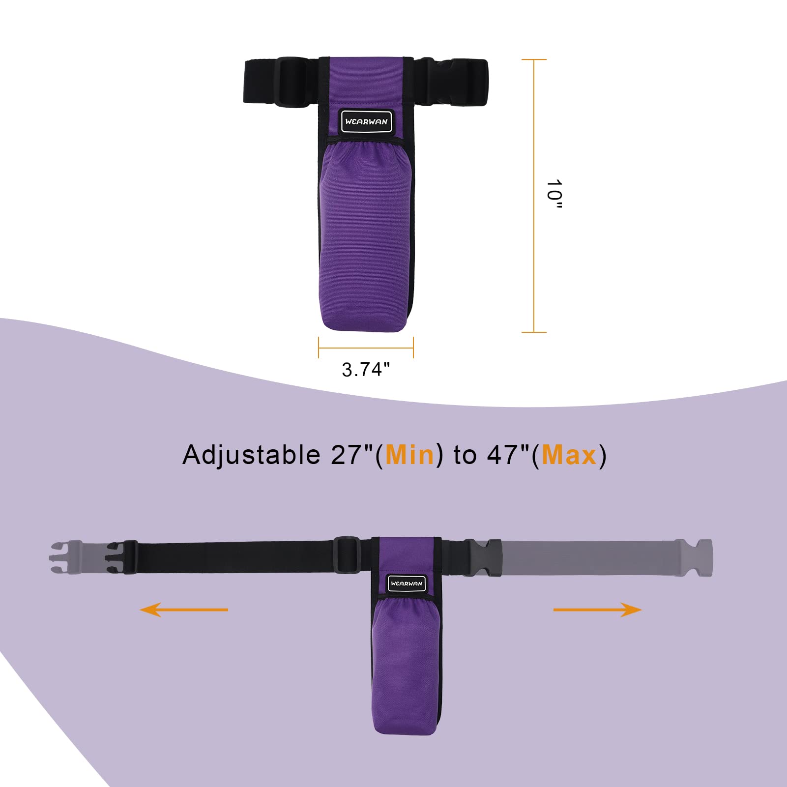 Long adjustable waist strap extended to 47 inches on WEARWAN holster