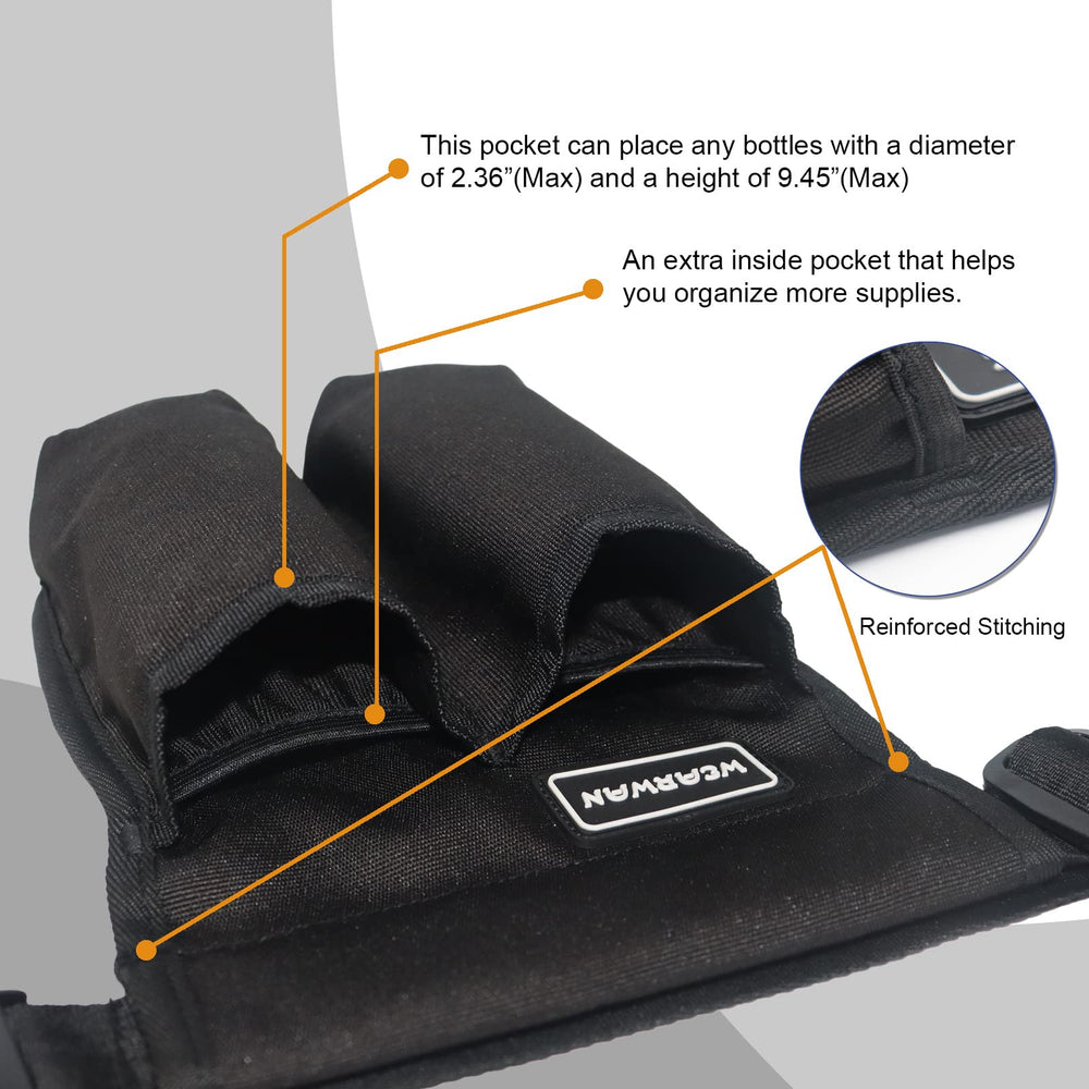 Side view showing adjustable waist strap (2B-Black)