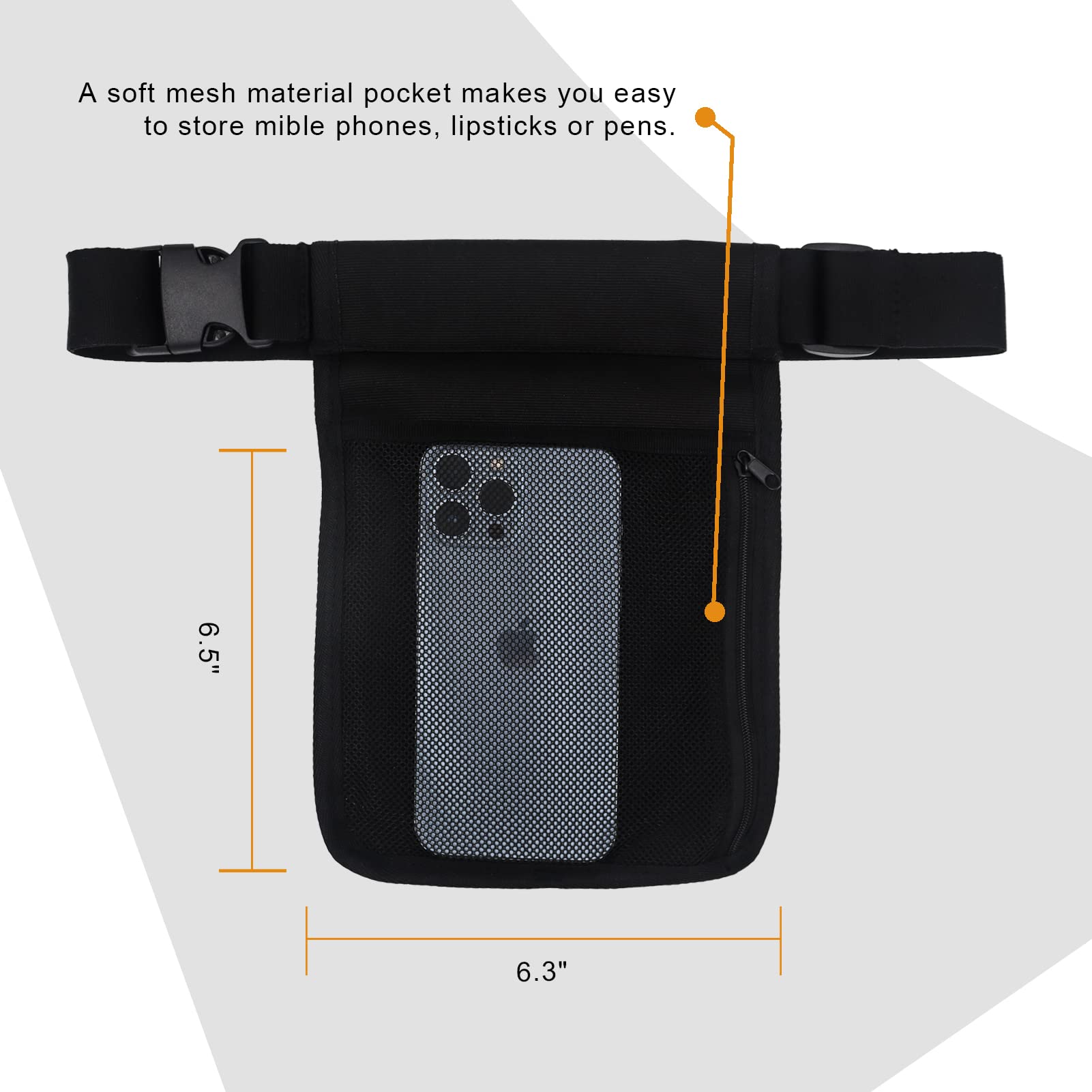 Interior pockets layout for organizing bottles and accessories