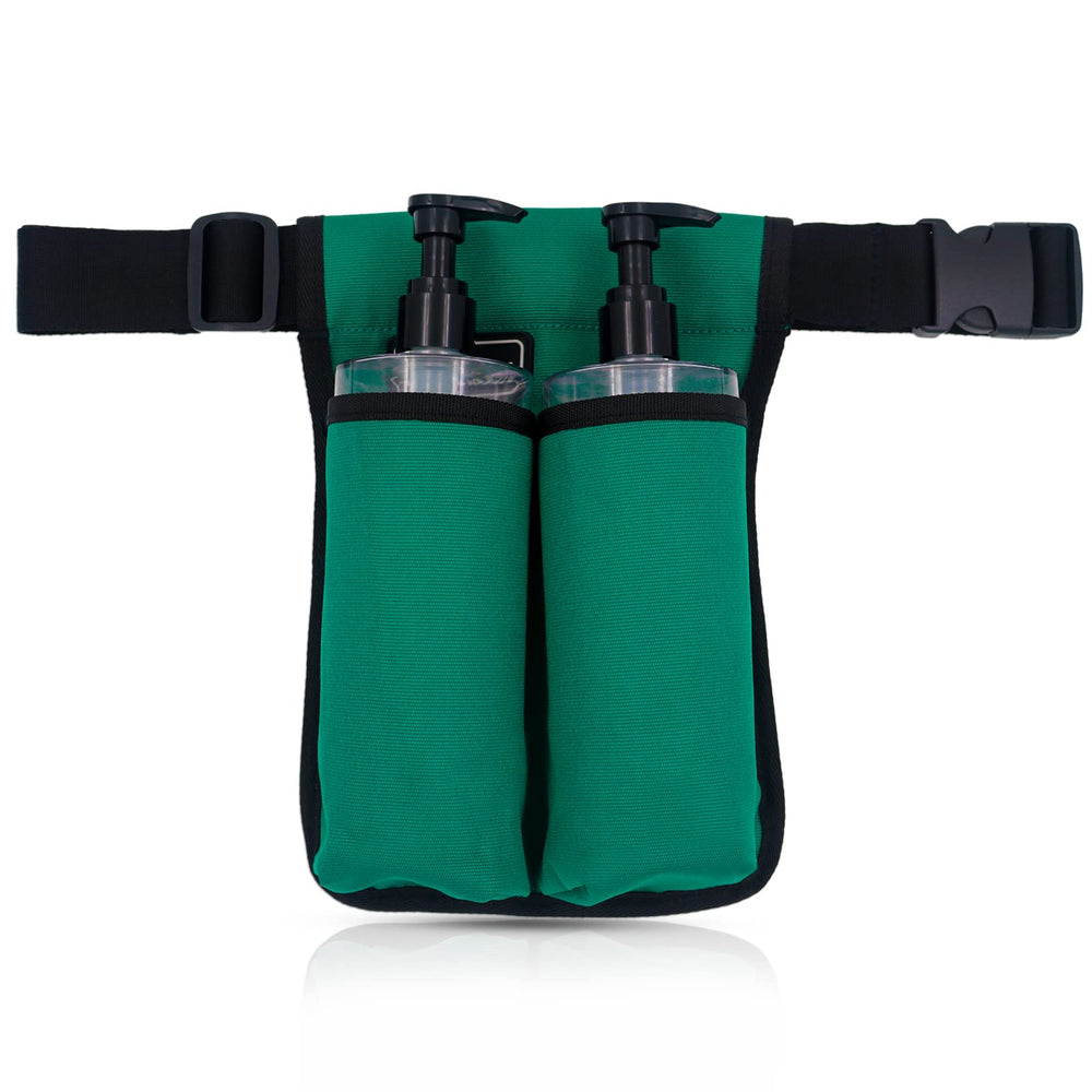 wearwan Massage Oil Holster 2B-Dark Green front view with adjustable waist strap