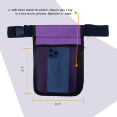 Inside pockets of wearwan Massage Oil Holster for organized supplies in 2B-Purple