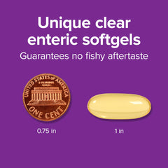 Enteric-coated softgels with no fishy aftertaste