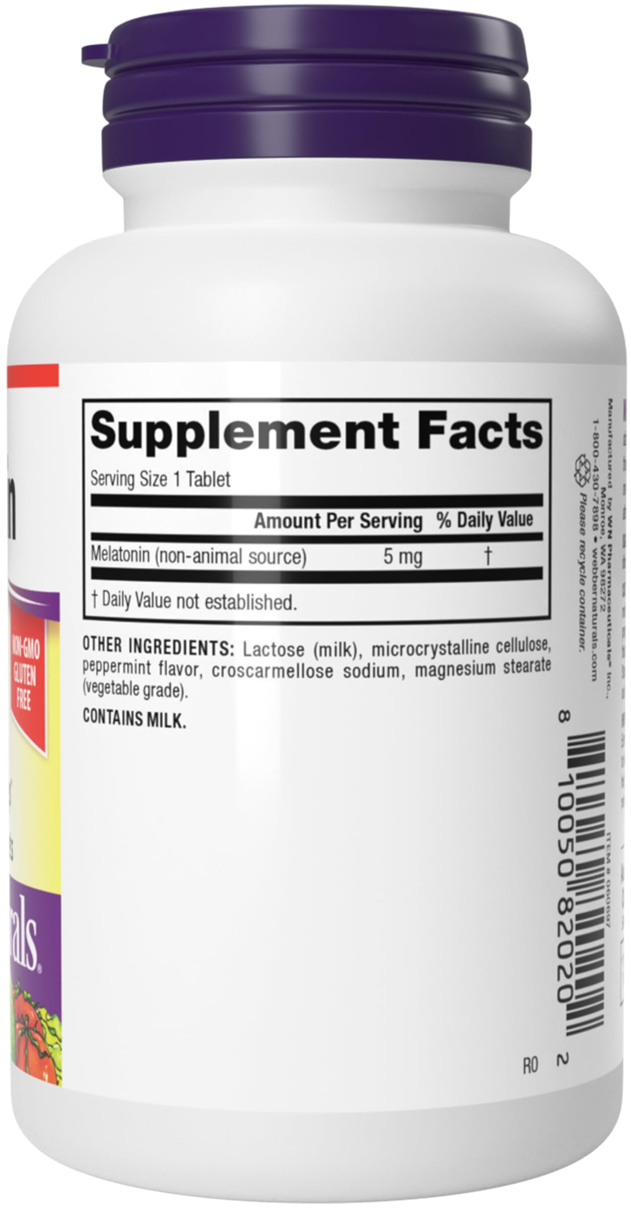 Two-pack box of Webber Naturals Melatonin 5 mg fast-melting tablets
