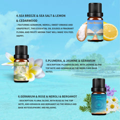 Close-up of essential oil bottle labels