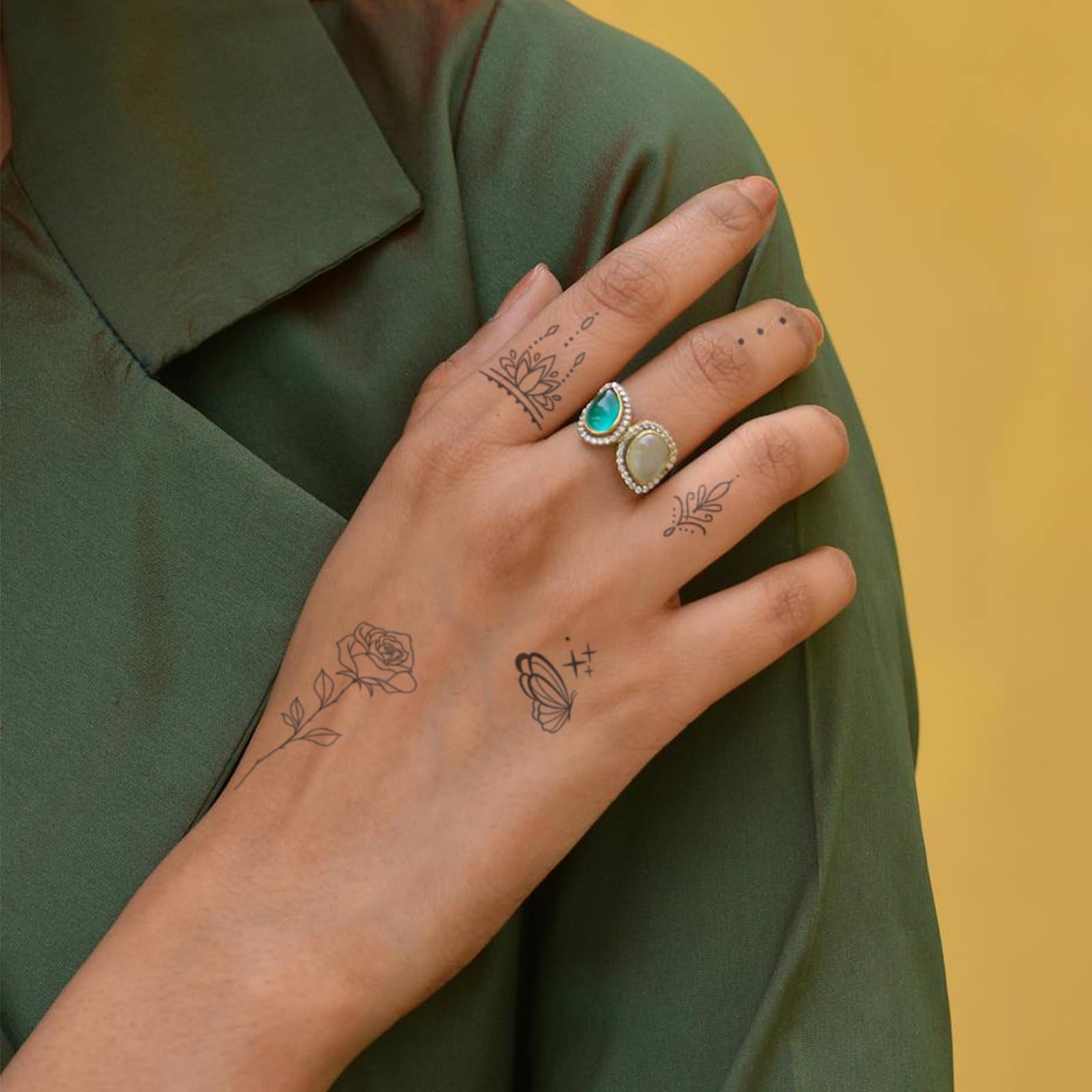 WEEKINK hand tattoo stickers featuring moons for a mystical look that lasts