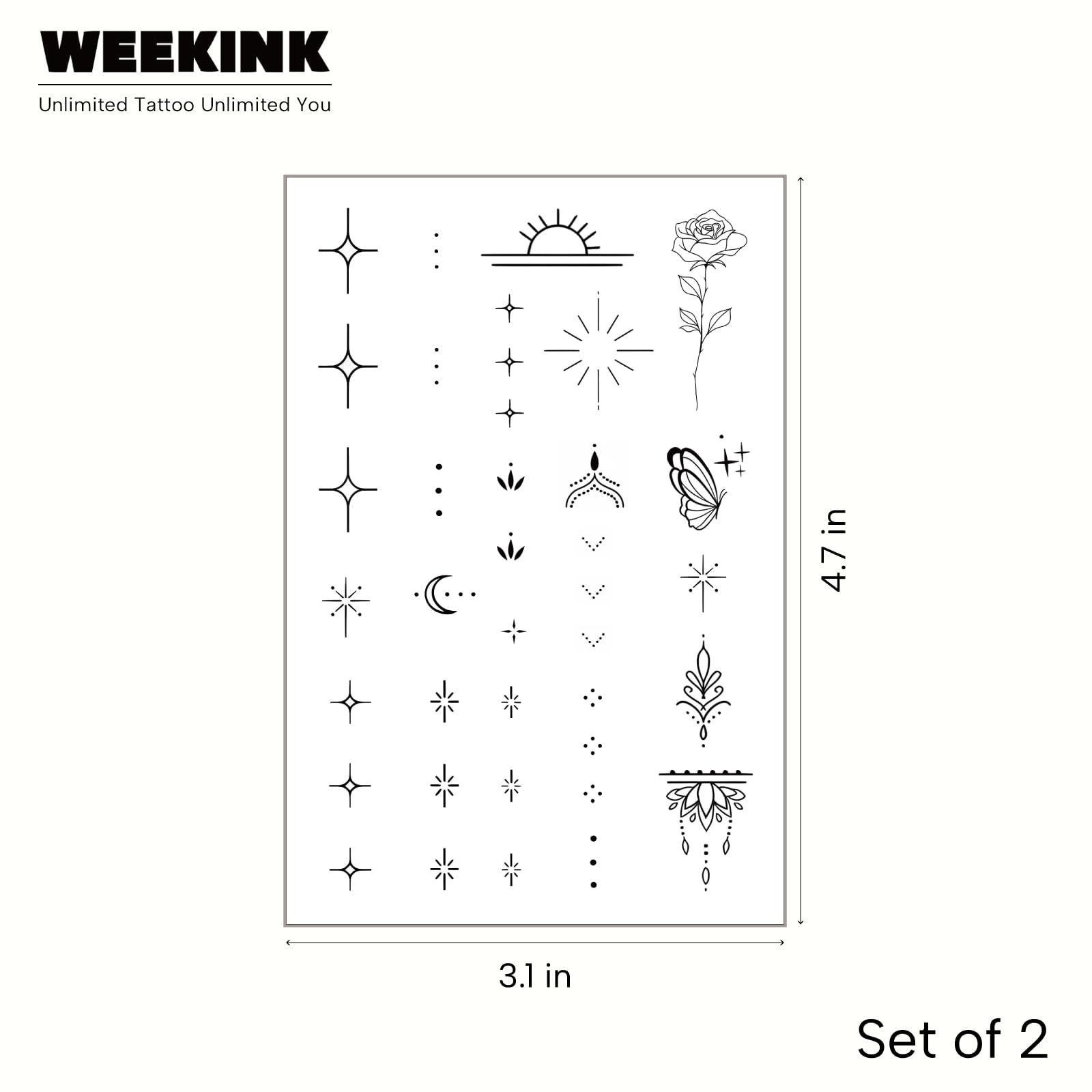 WEEKINK hand tattoo stickers show rose and lotus for subtle, layered designs