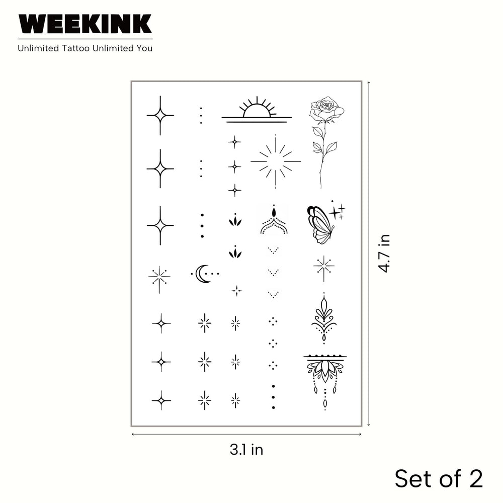 WEEKINK hand tattoo stickers show rose and lotus for subtle, layered designs
