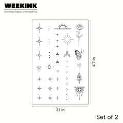 WEEKINK hand tattoo stickers show rose and lotus for subtle, layered designs