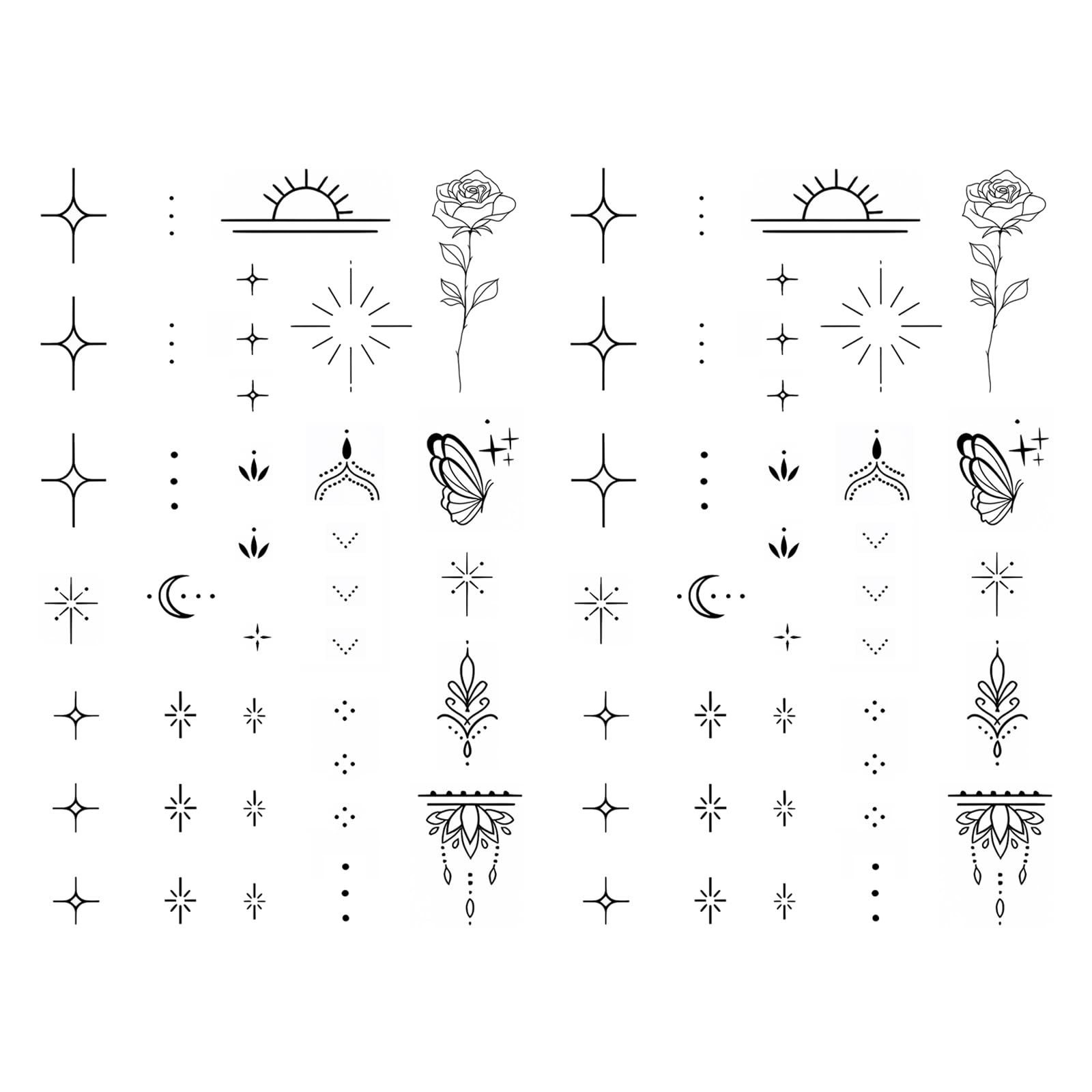 WEEKINK hand tattoo stickers with stars for chic finger art that lasts