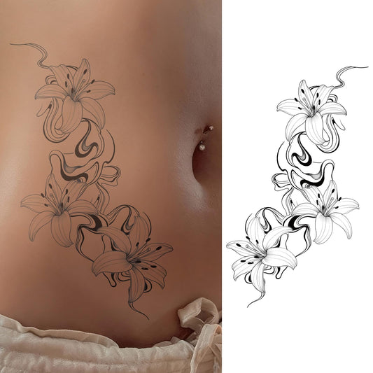 WEEKINK Lily Vine design on the arm, an elegant abstract motif for daily wear.