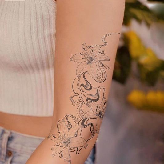 WEEKINK Lily Vine design around the thigh, flattering vertical curve with a sophisticated look.