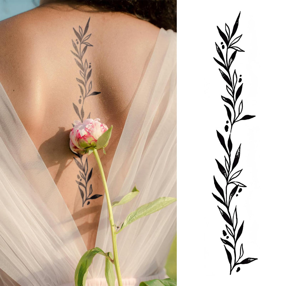 WEEKINK long vine tattoo spine wrap for natural, elegant look.