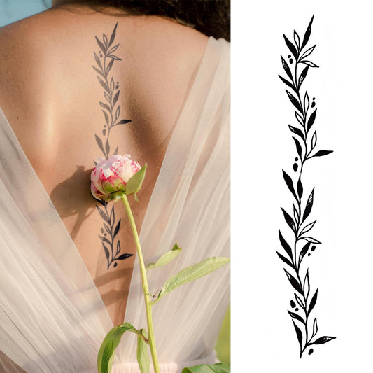 WEEKINK long vine tattoo spine wrap for natural, elegant look.