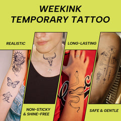WEEKINK Lotus tattoo demonstrating quick 30-second application.