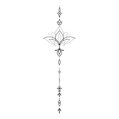 WEEKINK Lotus tattoo on spine with fine lines for a subtle, long-lasting look.