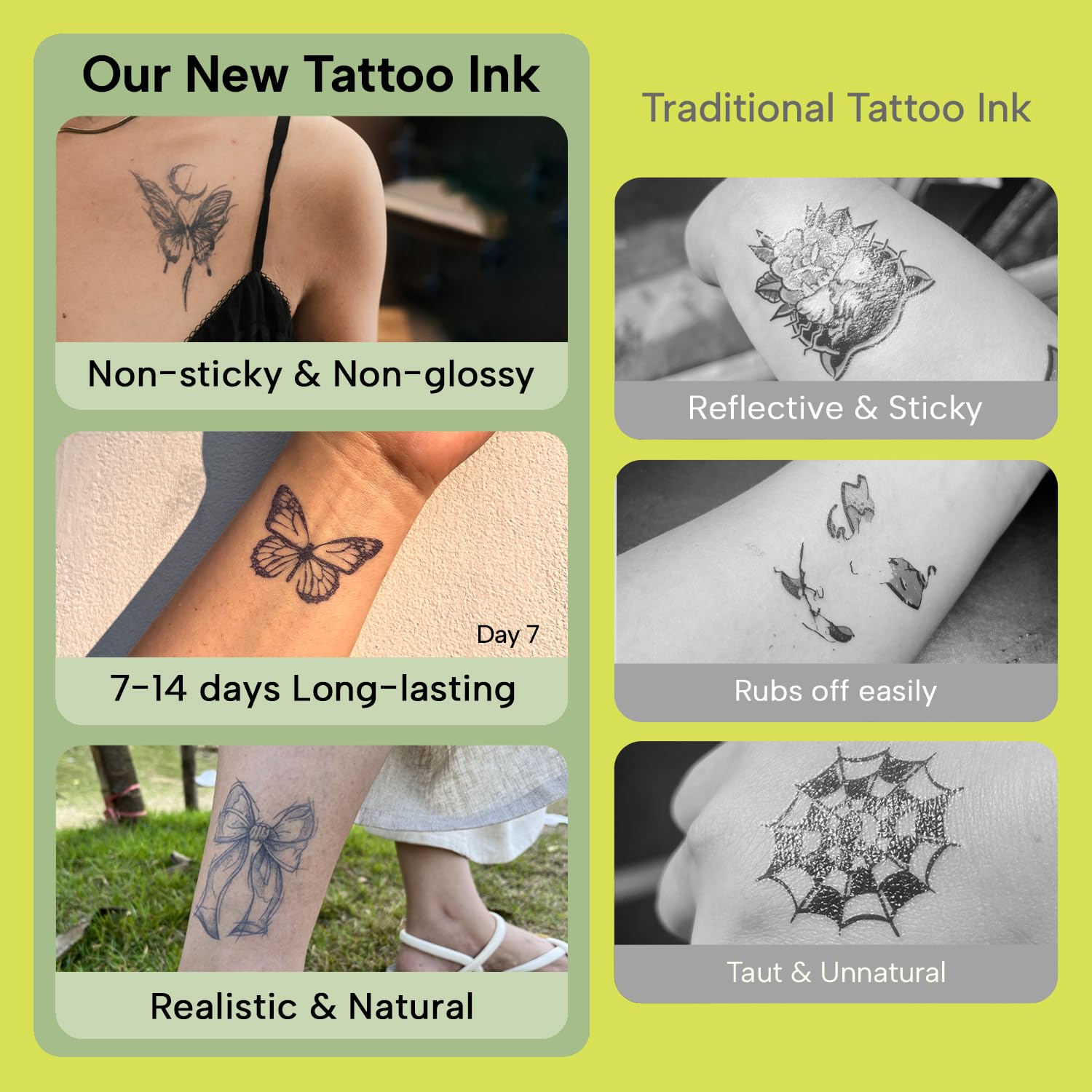 WEEKINK realistic temporary tattoo with non-glossy finish for a believable look.