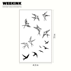 WEEKINK swallow tattoo on neck delivers subtle, realistic detailing.