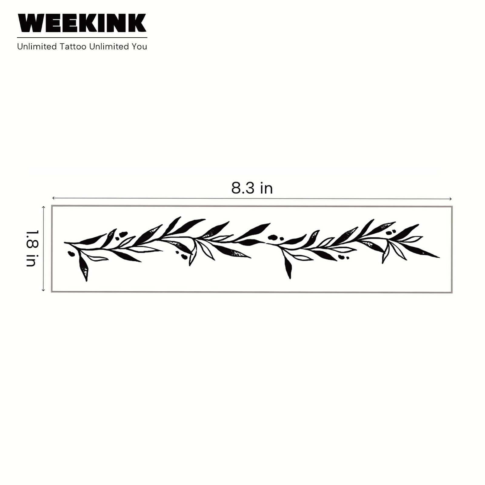 WEEKINK vine tattoo upper arm sleeve with seamless wrap.