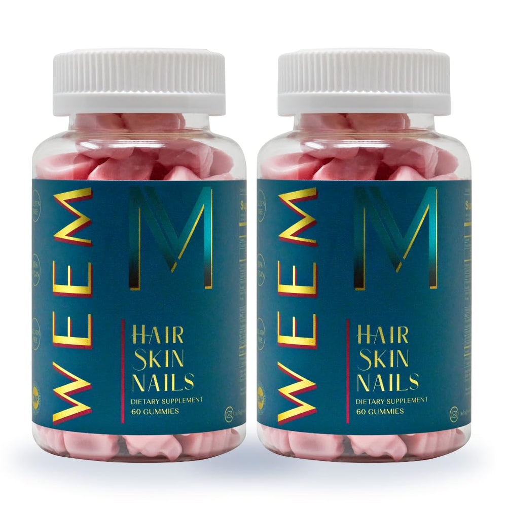 WEEM Hair Skin and Nails Gummies bottle front view