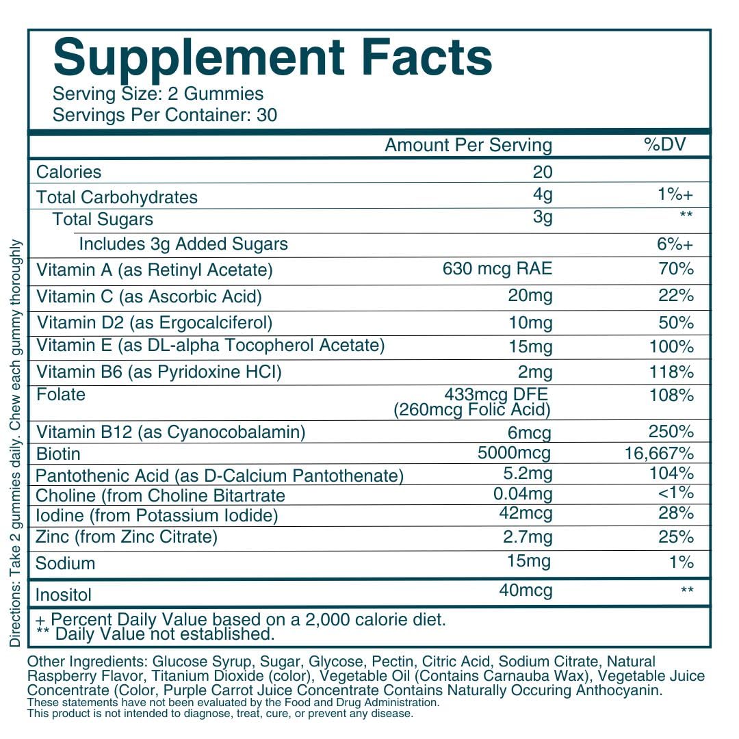 Vitamins and nutrients in WEEM gummies promoting healthy hair nails and skin